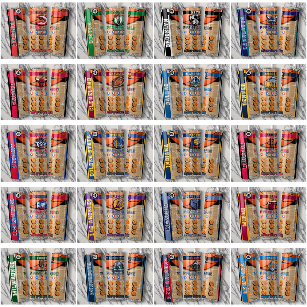 30 Basketball Team Lottery Ticket Tumbler Wraps: JPG Bundle
