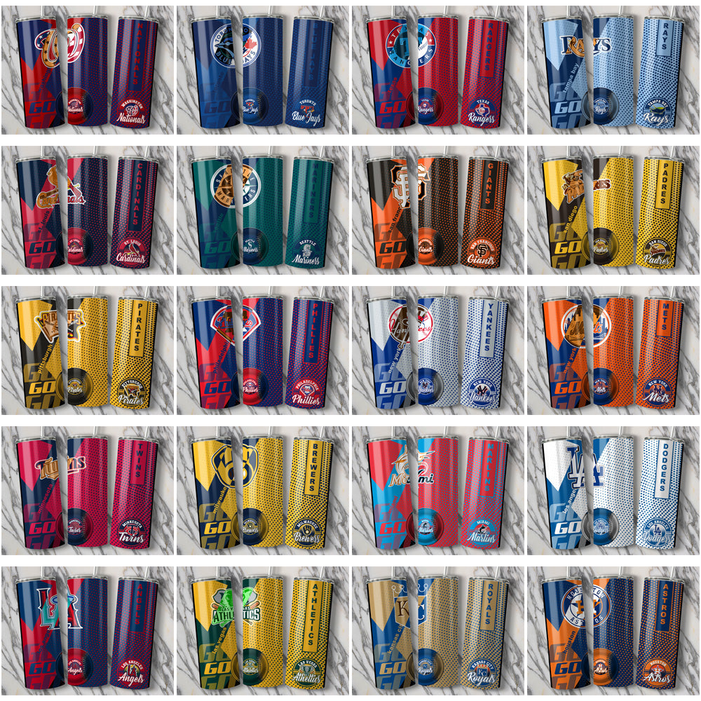 30 MLB Team Tumbler Wraps: Instant Download JPG Bundle

