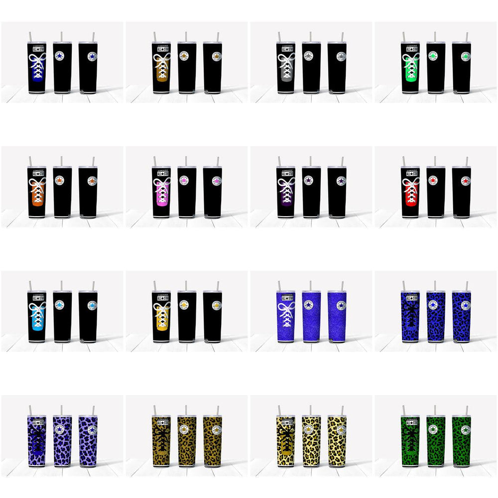 42 Shoe Brand Tumbler Wraps: JPG Designs Bundle for Sublimation
