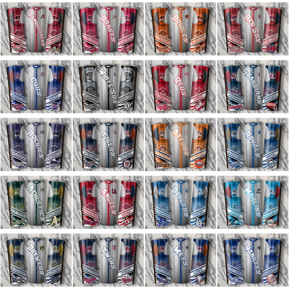 30 MLB Team Baseball Jersey Tumbler Wraps - JPG Bundle
