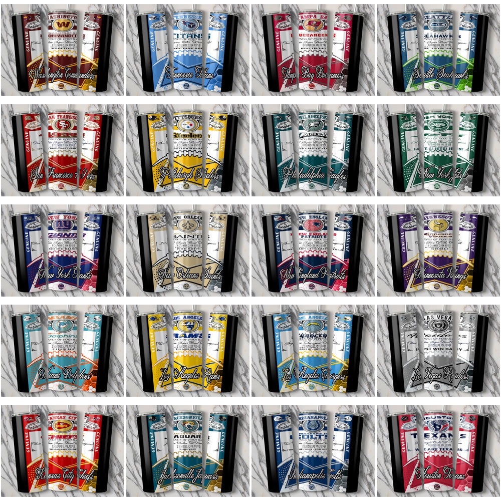 33 Football Team Tumbler Wraps Bundle (Bud V2) - High-Quality JPGs

