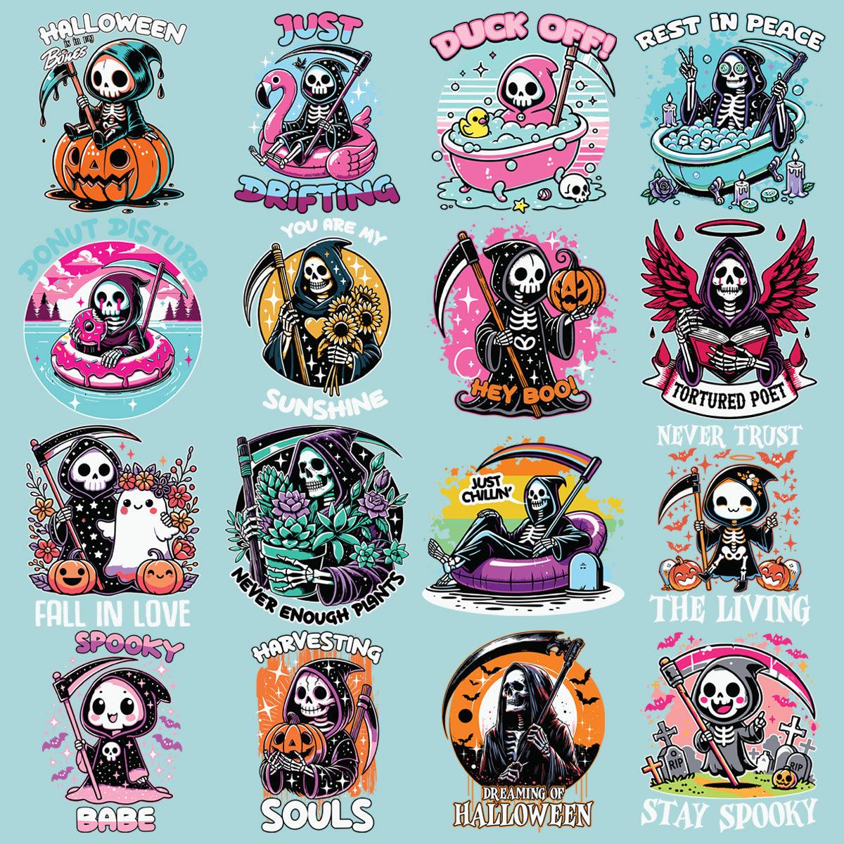 19 Spooky Grim Reaper PNG Designs: Halloween Bundle for Creatives