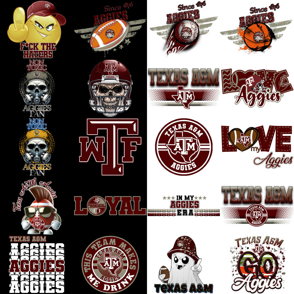 Texas A&M Aggies PNG Designs Bundle: 90+ High-Quality Graphics