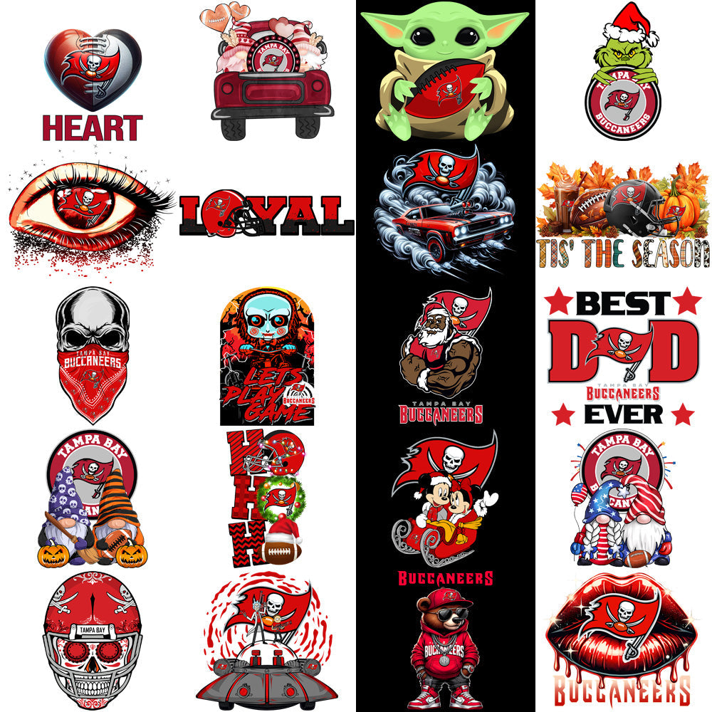 Tampa Bay Buccaneers Football Designs Bundle: 48 PNGs - V3