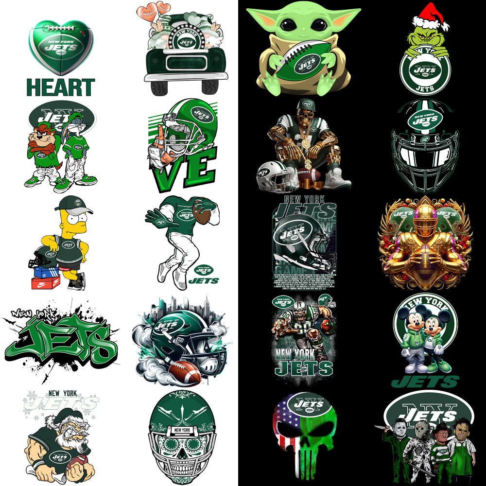 NY Jets Football Graphics Bundle: 48 PNG Designs (V3)