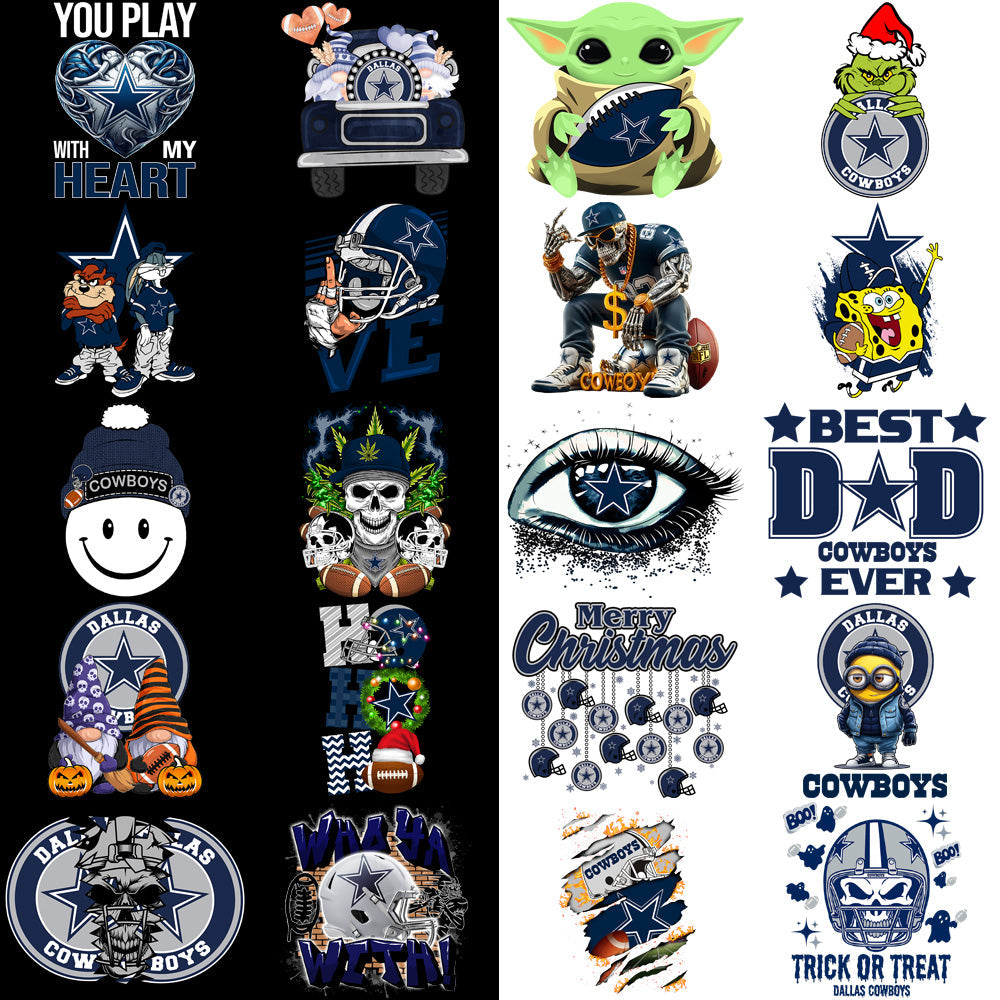 Dallas Cowboys Football PNG Designs Bundle: 48 V3 Graphics