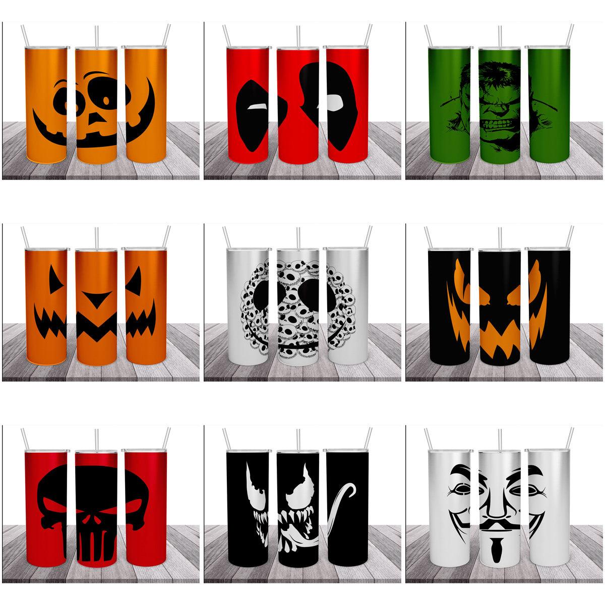 Spooky Halloween Tumbler Wraps Bundle: 10 JPG Designs
