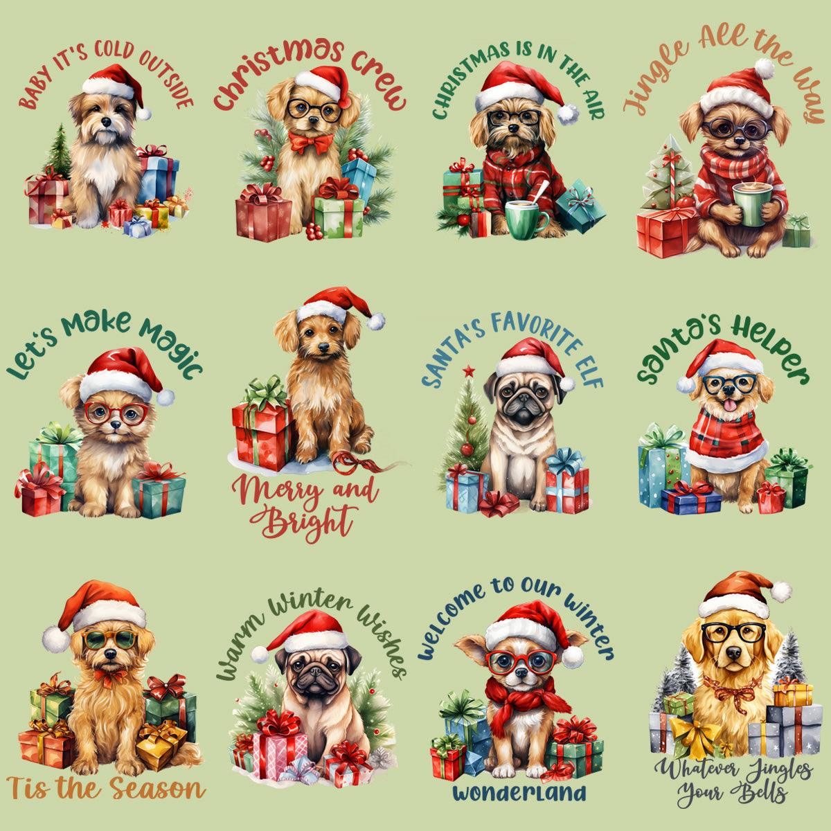 11 Hilarious Christmas Dog PNG Designs: Funny Holiday Bundle