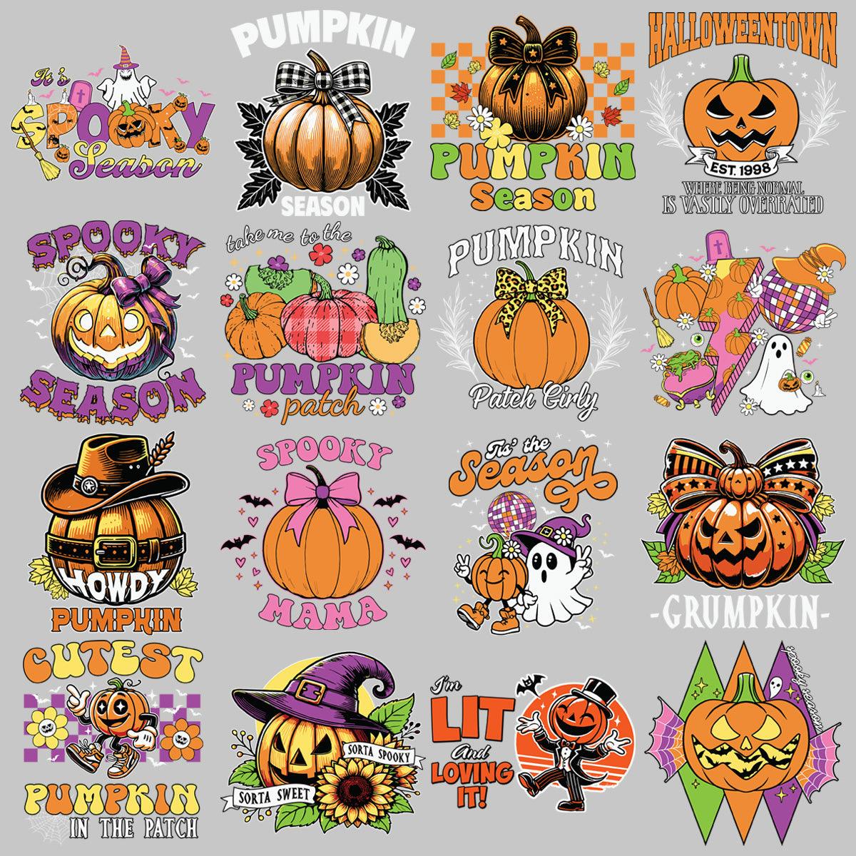 Halloween Pumpkin PNG Designs Bundle: 19 Spooky & Cute Pumpkins