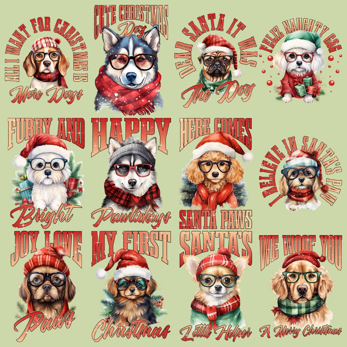 Funny Christmas Dog PNG Bundle: 12 Hilarious Designs
