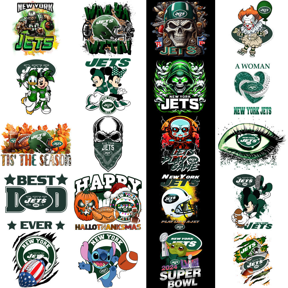 48 NY Jets PNG Football Designs Bundle: V4