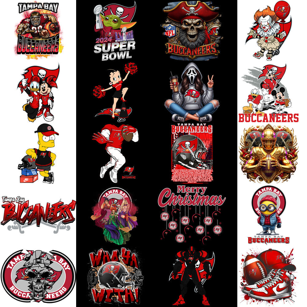 Tampa Bay Buccaneers Football Designs Bundle: 48 PNGs