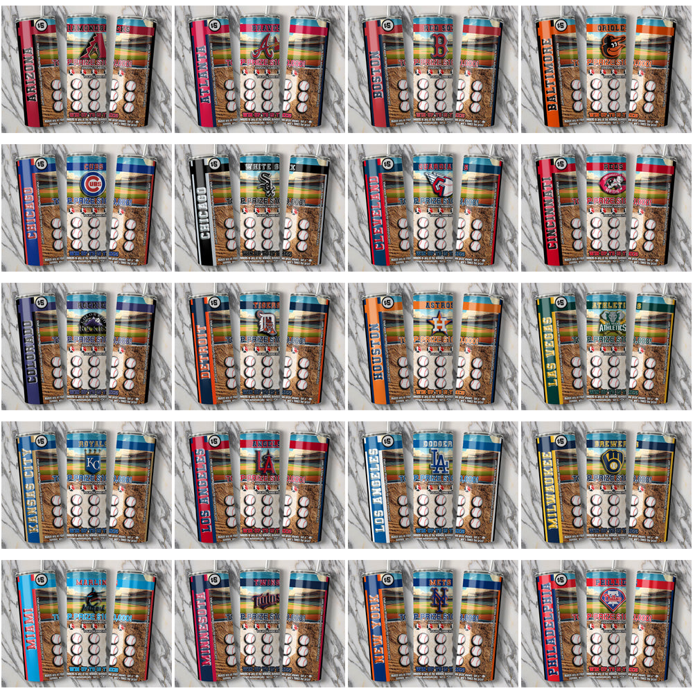 30 MLB Team Lottery Ticket Tumbler Wraps: JPG Bundle
