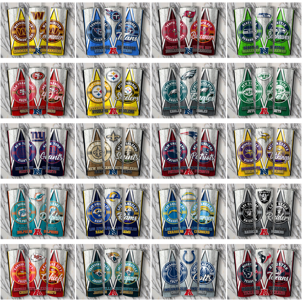 32 NFL Team Tumbler Wraps: JPG Bundle - Instant Download
