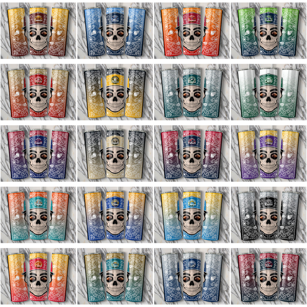 32 NFL Skull Team Tumbler Wraps: Digital Download JPG Bundle
