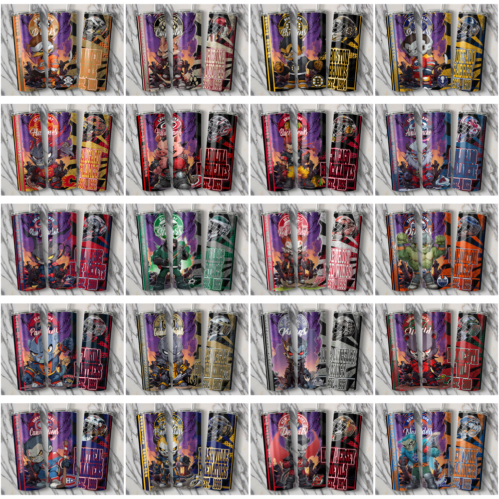 32 Monster Mascot Ice Hockey Tumbler Wraps JPG Bundle
