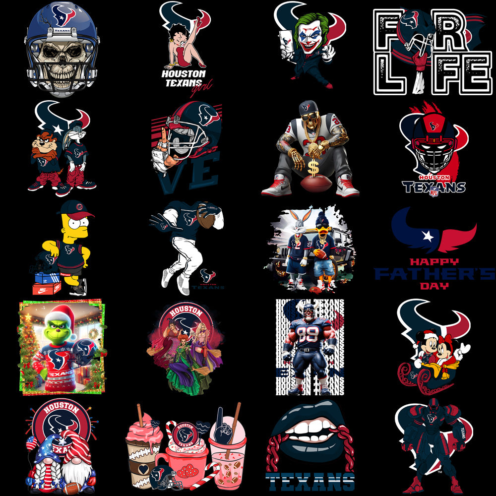 54 Houston Texans PNG Football Designs Bundle: V1