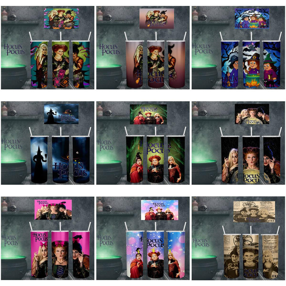 Hocus Pocus Tumbler Wraps: 15 JPG Designs Bundle for Sublimation
