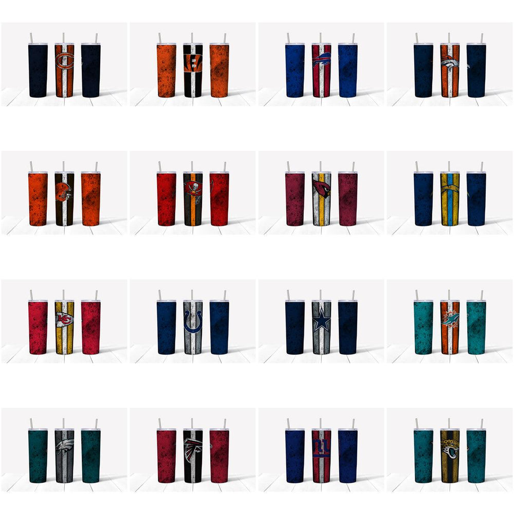 31 Football Tumbler Wrap Designs: JPG Bundle for Sublimation
