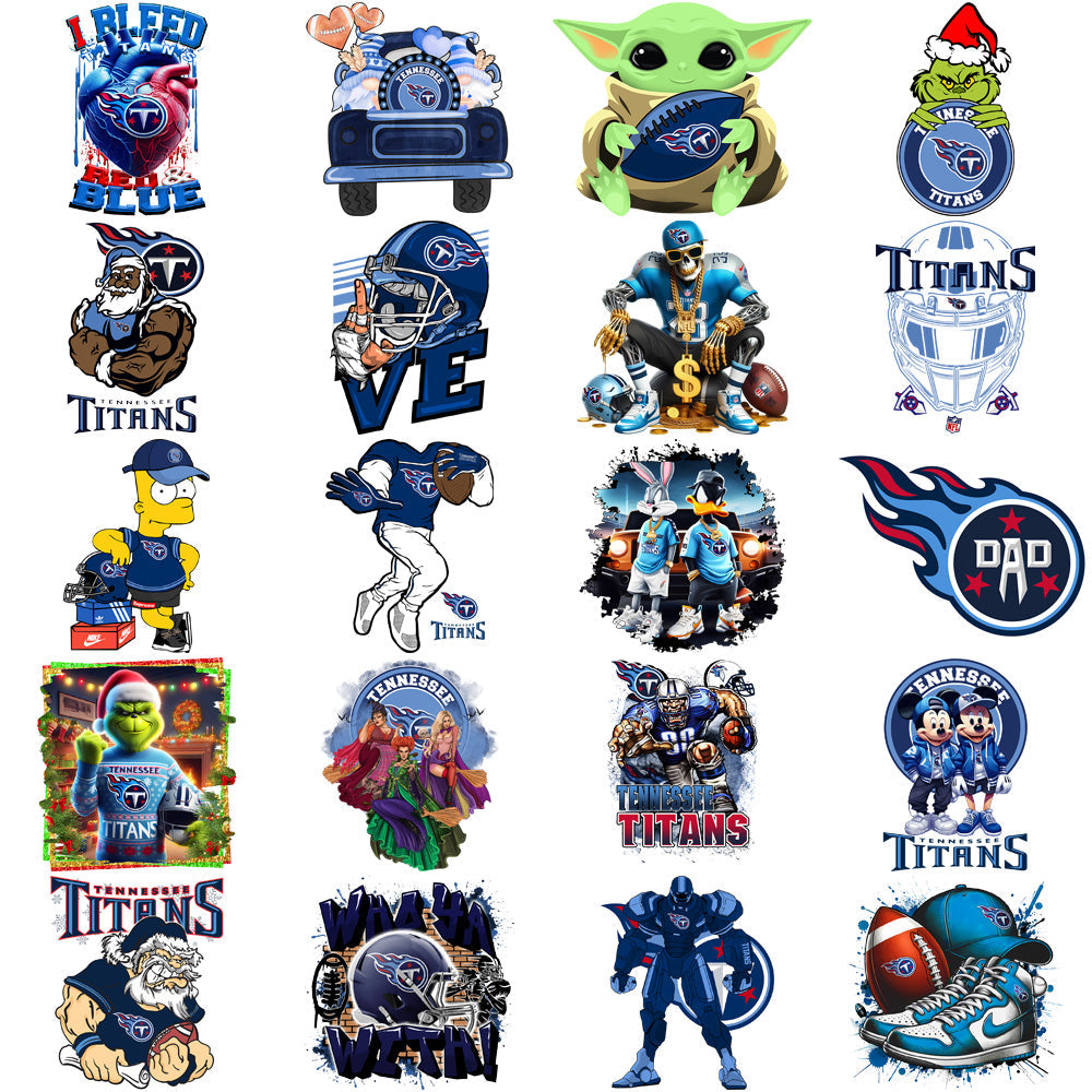 48 Premium Tennessee Titans PNG Football Designs: V2 Bundle