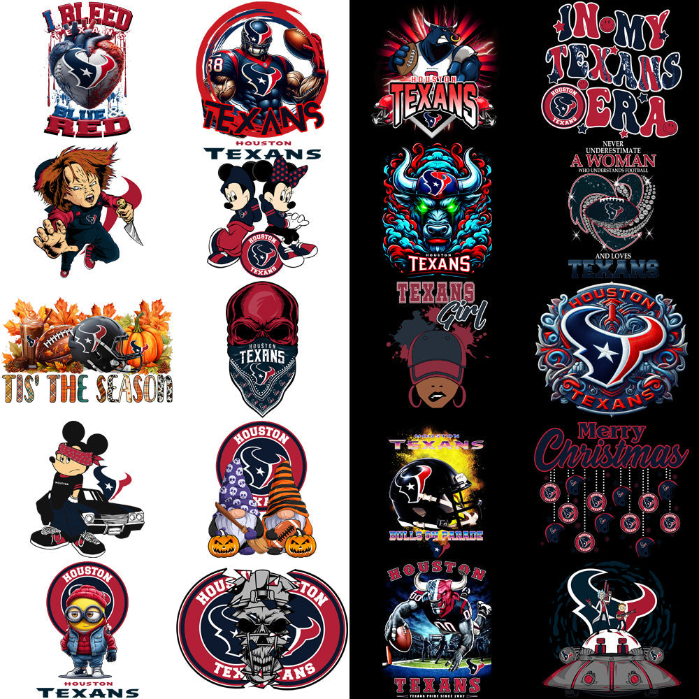 Houston Texans Football Designs PNG Bundle: 54 V2 Graphics