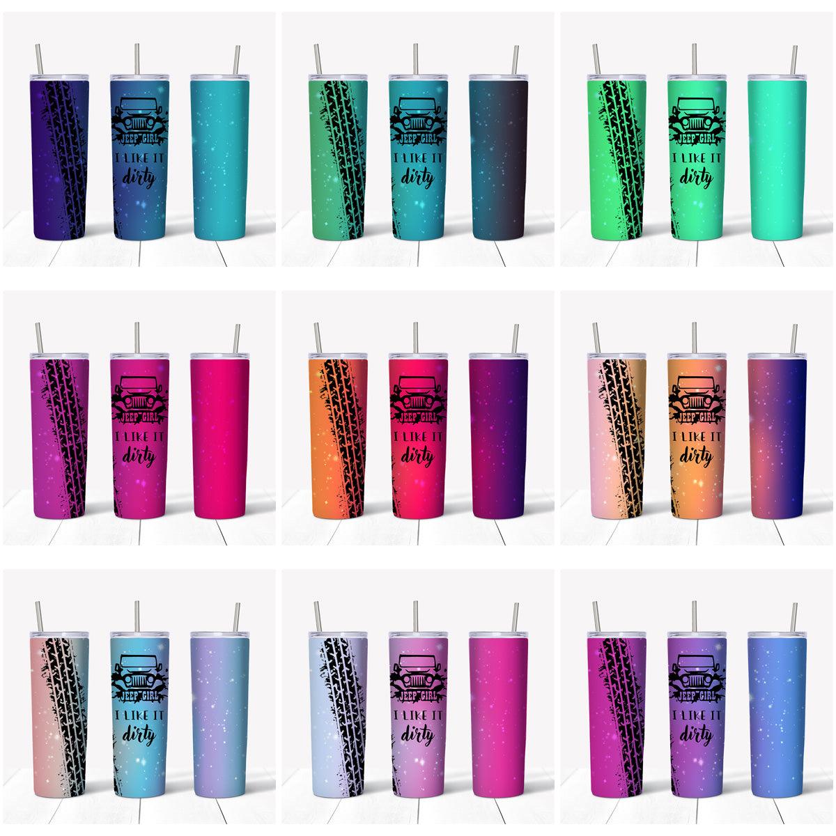 Jeep Tumbler Wraps: 12 Colorful Designs JPG Bundle
