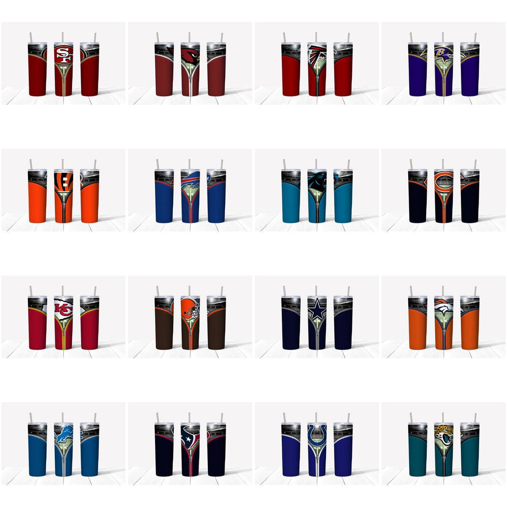 32 NFL Team Football Tumbler Wrap Designs: JPG Bundle
