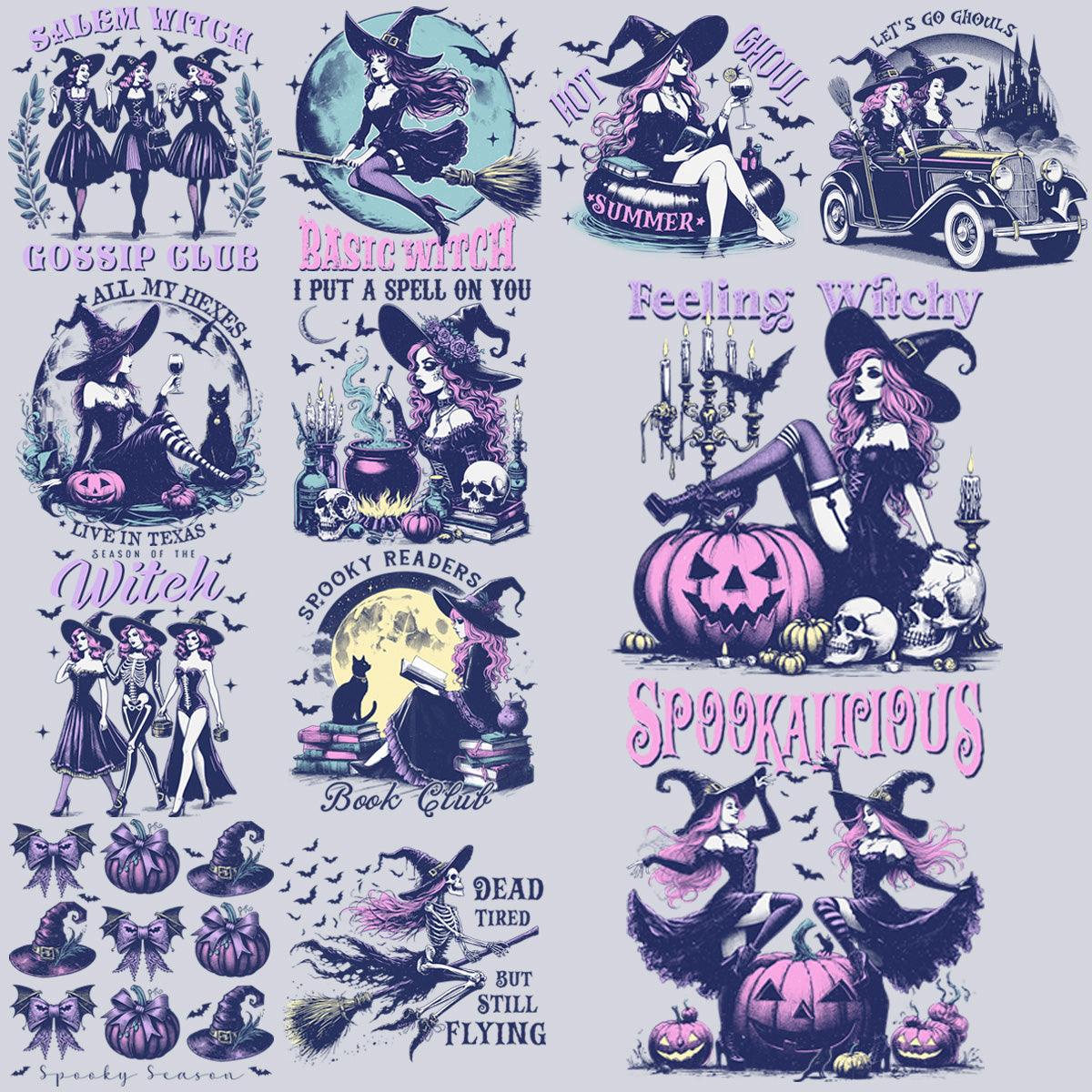 11 Spooky Halloween Witch PNG Designs Bundle: Perfect for Crafts & Printing