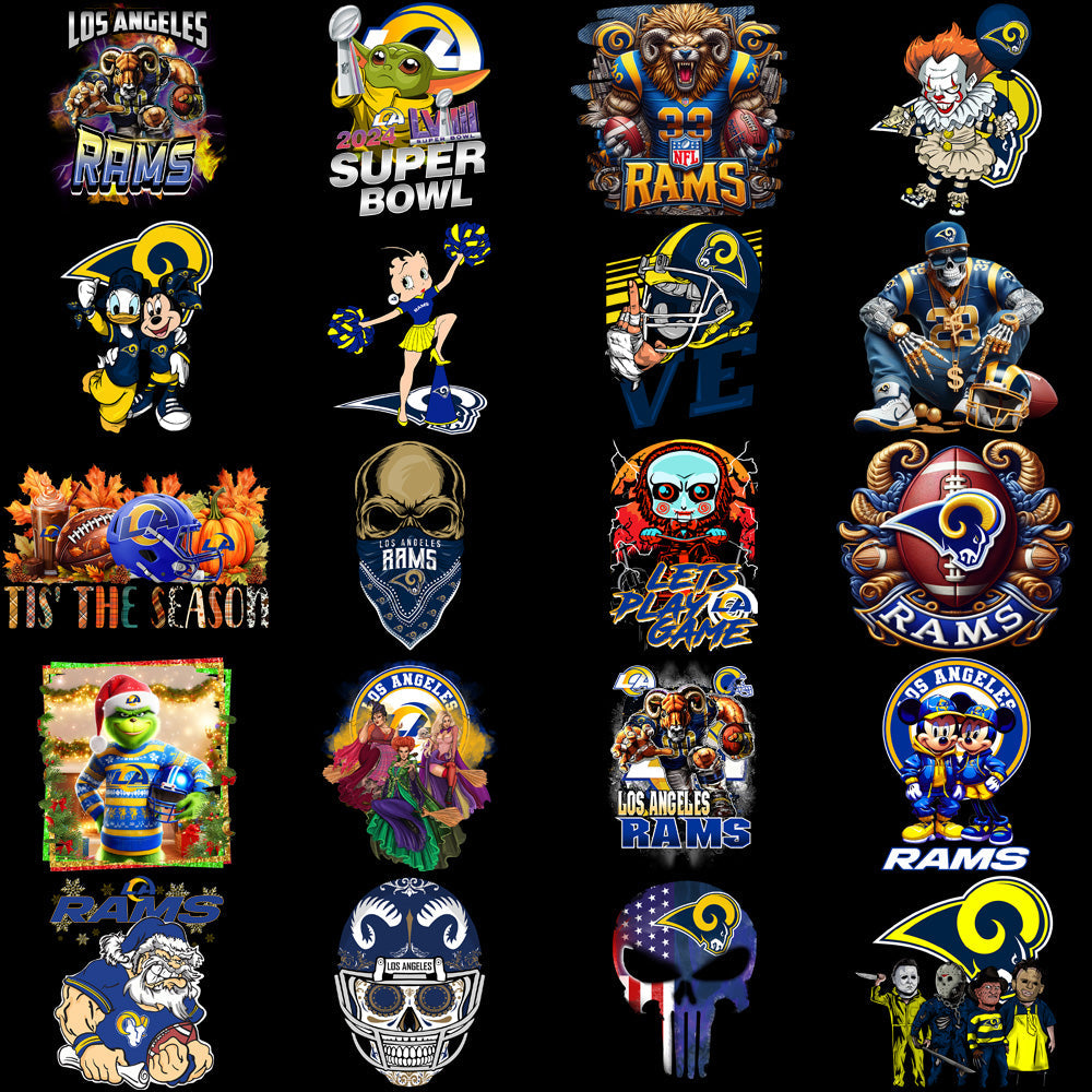 Los Angeles Chargers Football Designs: 47 PNG V4 Bundle