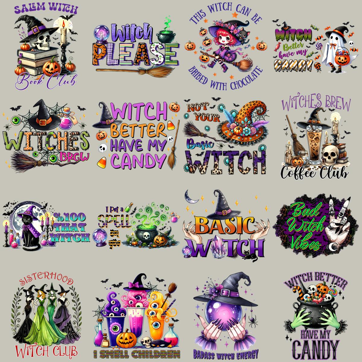 Spooky Halloween Witch PNG Bundle: 18 Witch Designs for Creatives