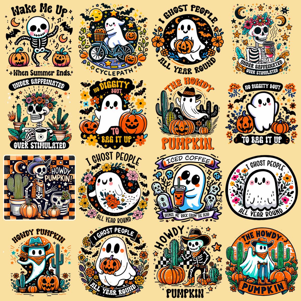 Hello Halloween PNG Bundle: 17 Spooky Designs for Your Projects
