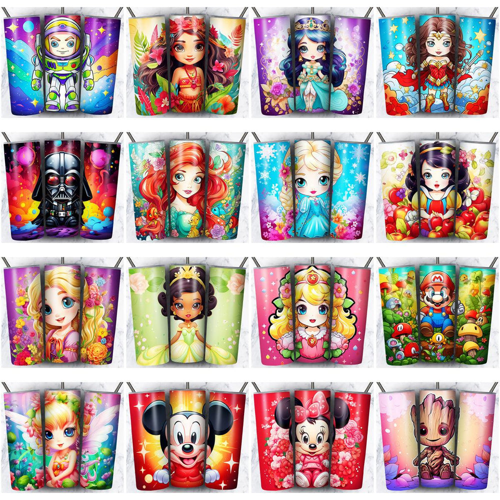 137 Cute Cartoon Tumbler Wraps: Colorful JPG Designs Bundle
