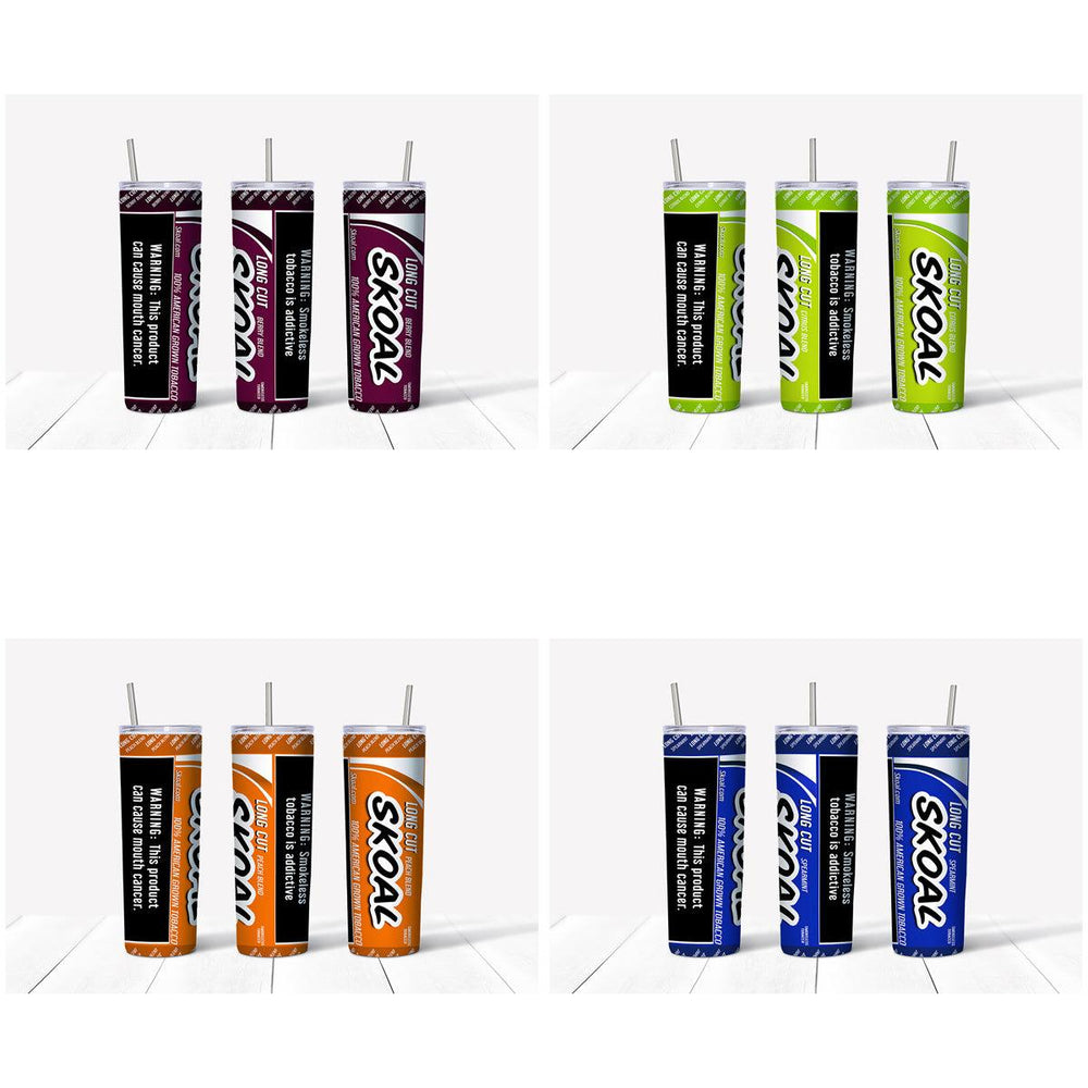 6 Premium Skoal Smoke Tumbler Wrap Designs: JPG Bundle
