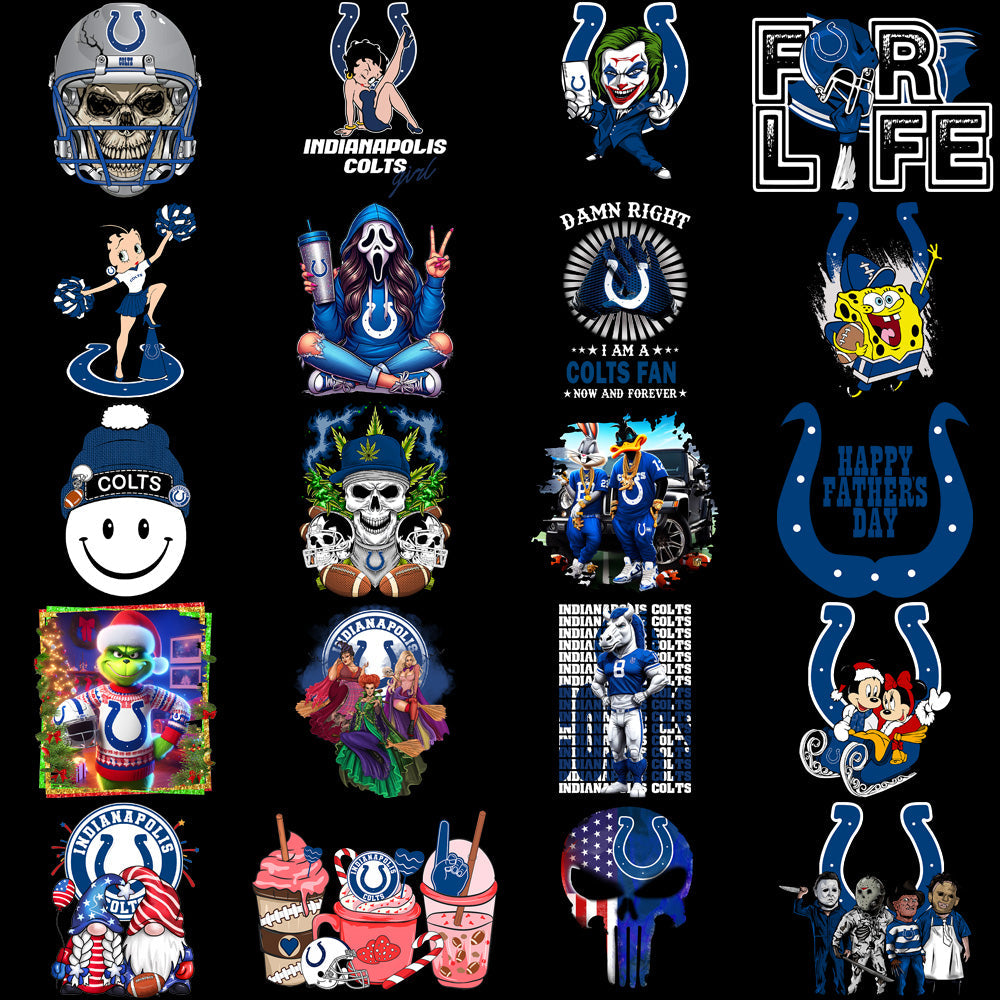 Indianapolis Colts PNG Football Designs Bundle: 48 High-Quality V1 Graphics