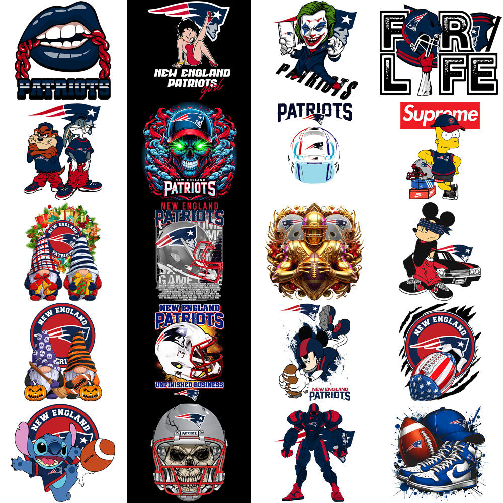New England Patriots Football Designs Bundle: 47 PNGs