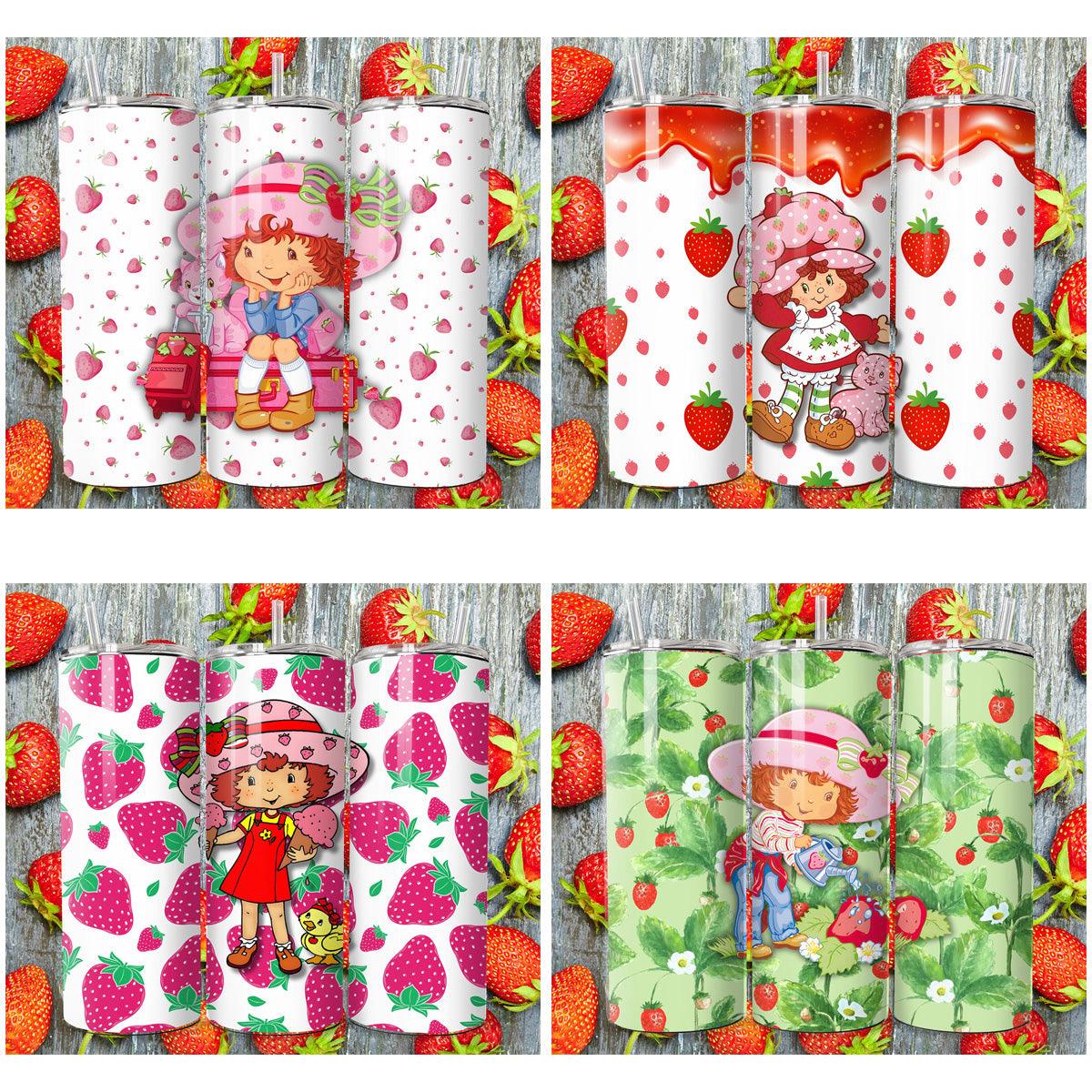Strawberry Shortcake Tumbler Wraps: 5 JPG Designs Bundle

