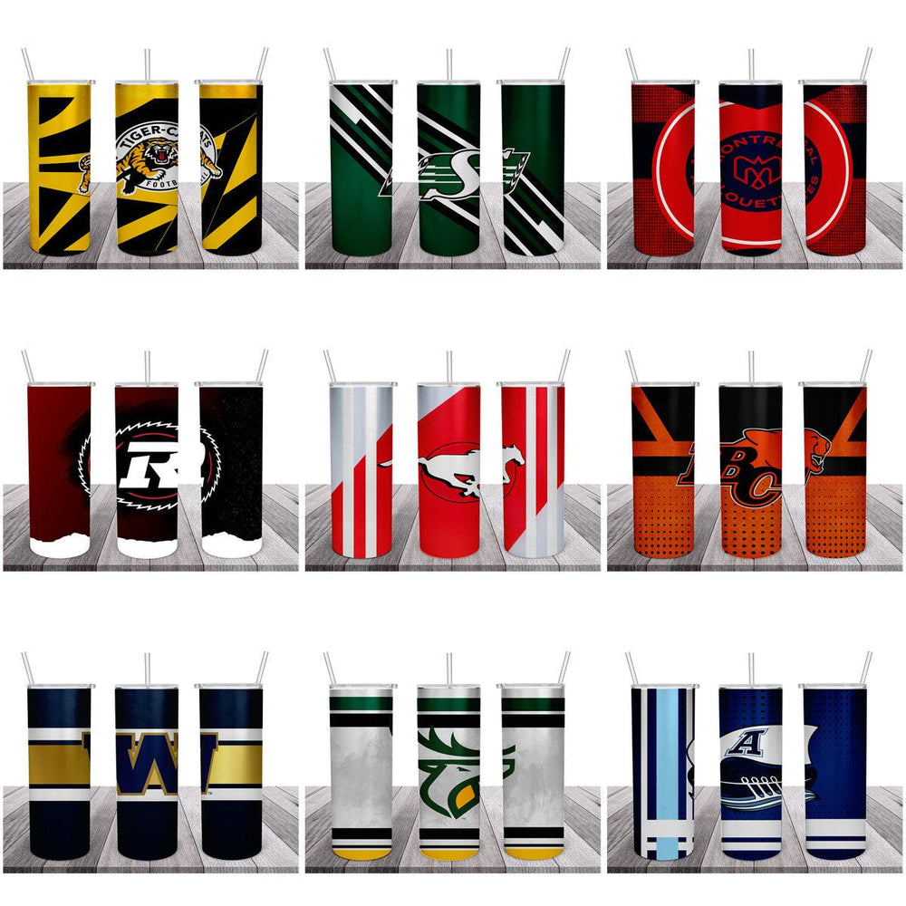 9 Professional CFL Sport Tumbler Wrap Designs JPG Bundle
