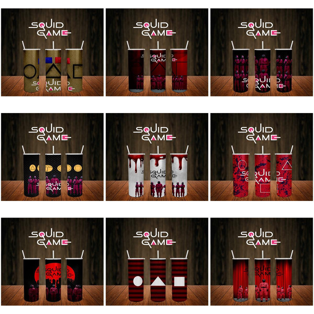 12 Game-Themed Tumbler Wrap Designs: JPG Bundle for Sublimation
