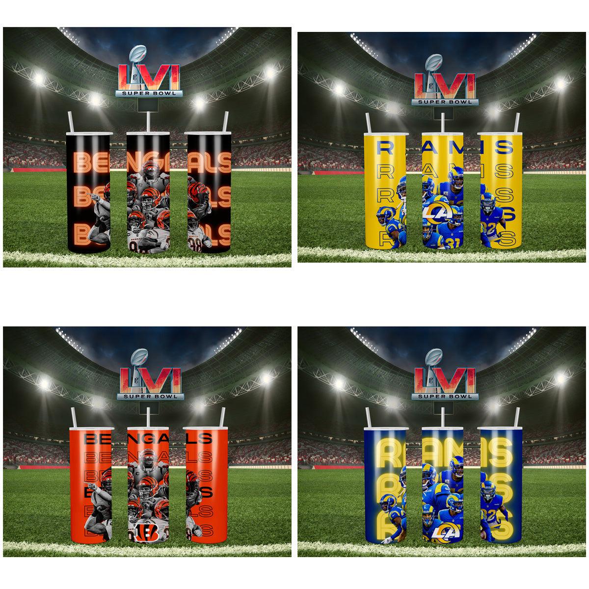 Super Bowl LVI Bengals vs. Rams Tumbler Wraps Bundle (6 JPG Designs)
