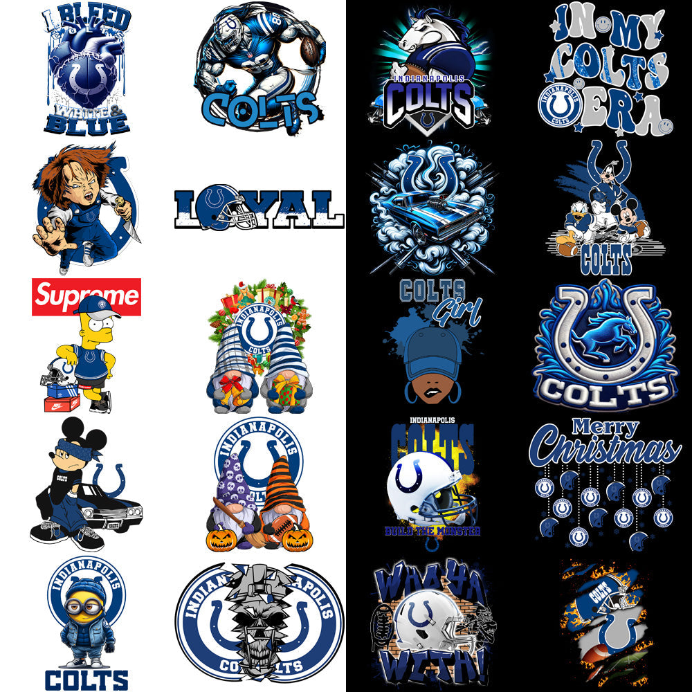 Indianapolis Colts PNG Football Designs Bundle: 48 V2 Designs