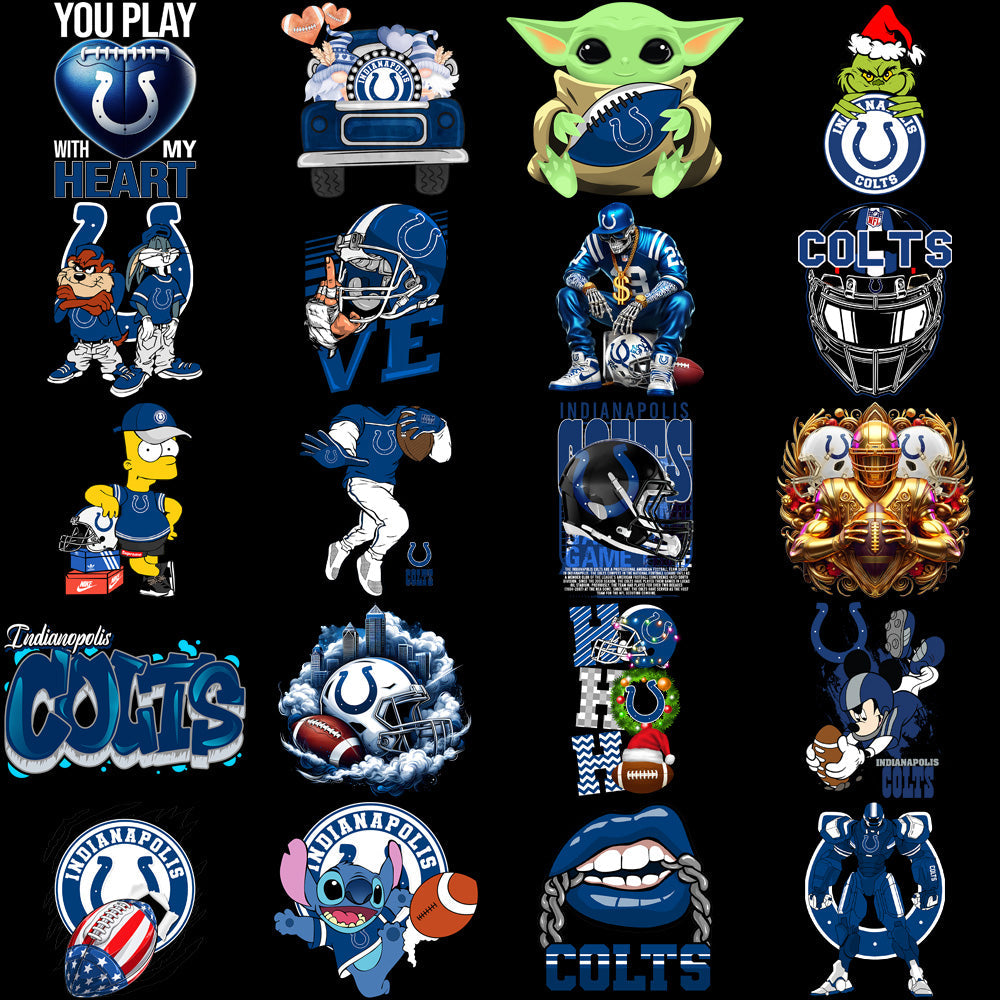 Indianapolis Colts Football Designs Bundle: 48 PNG V3