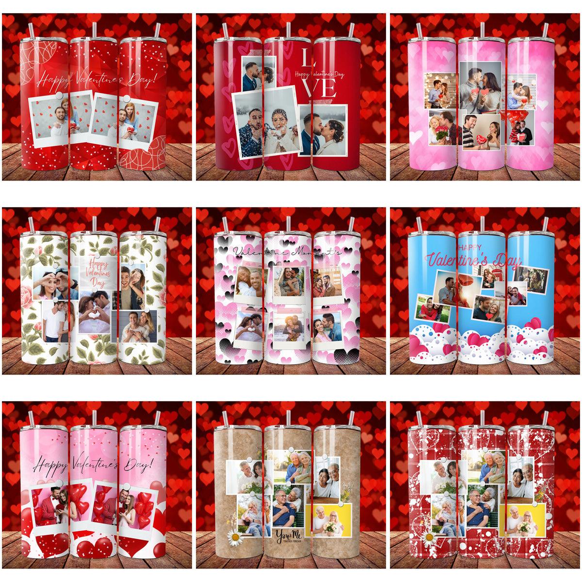 Valentine's Day Tumbler Wraps: 15 Romantic JPG Designs Bundle
