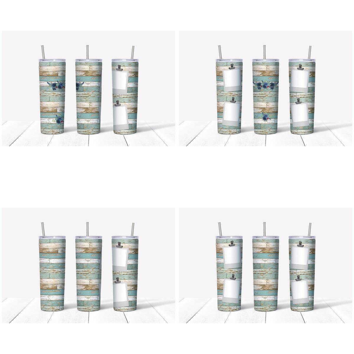 8 Stunning Wood Frame Tumbler Wrap Designs: JPG Bundle for Sublimation

