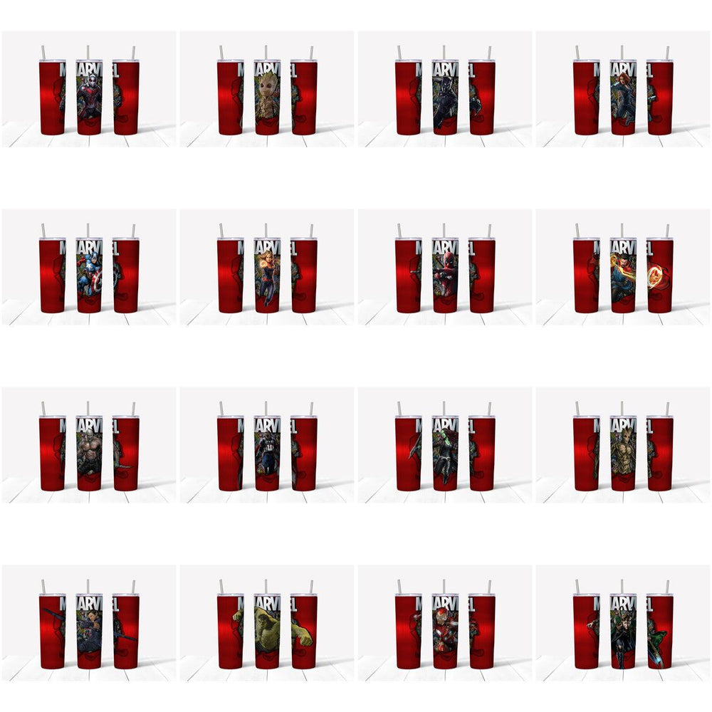 30 Marvel Superhero Tumbler Wraps: JPG Designs Bundle
