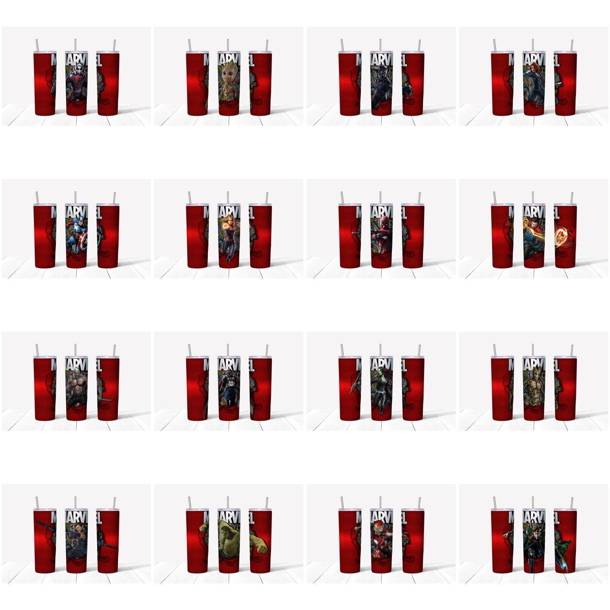 30 Marvel Superhero Tumbler Wraps: JPG Designs Bundle
