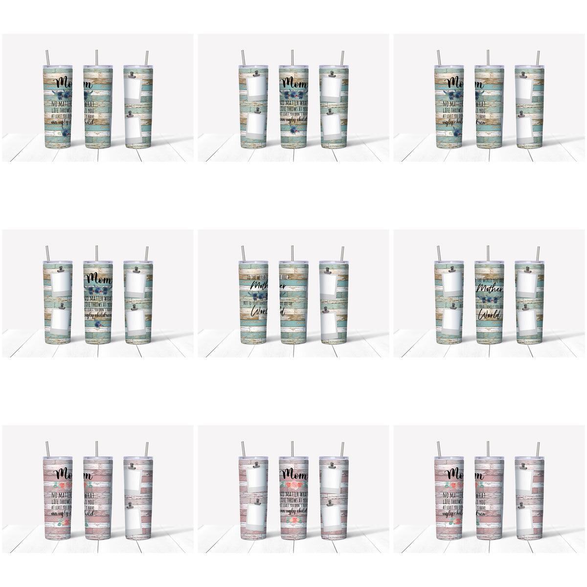 12 Mom Tumbler Wrap Designs: JPG Bundle for Wood Tumblers
