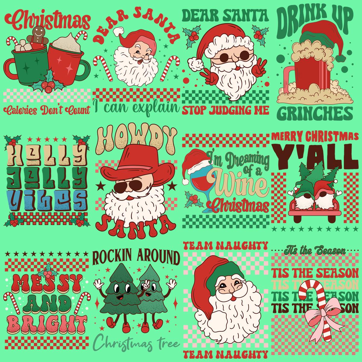 Retro Christmas PNG Bundle: 11 Vintage Holiday Designs