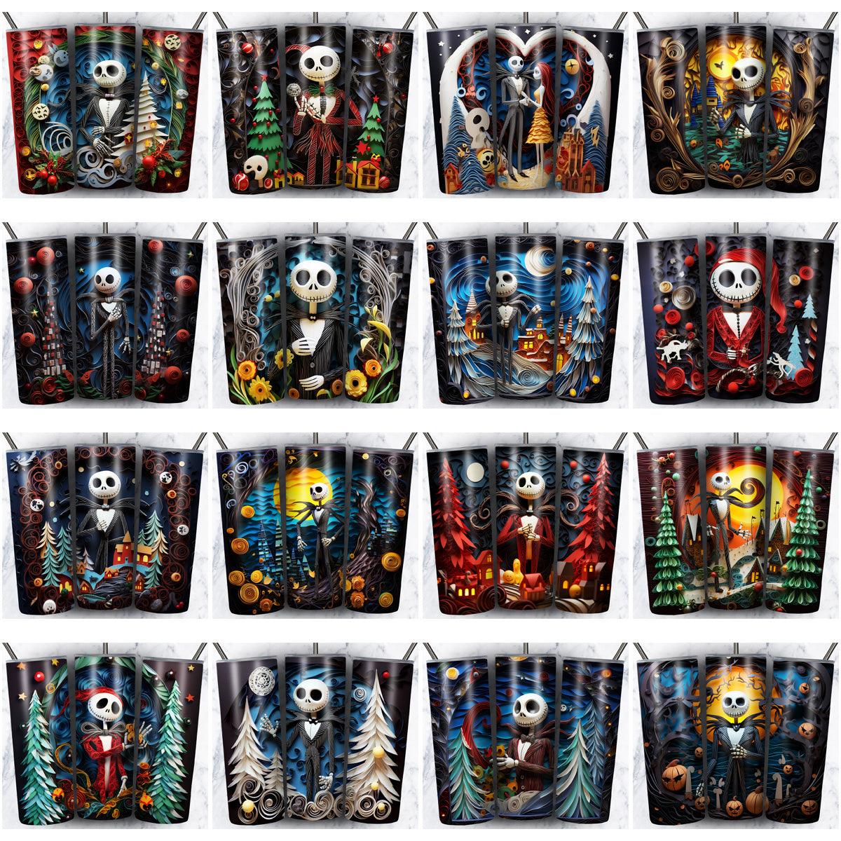 133 Nightmare Before Christmas Tumbler Wraps: SVG & JPG Designs Bundle

