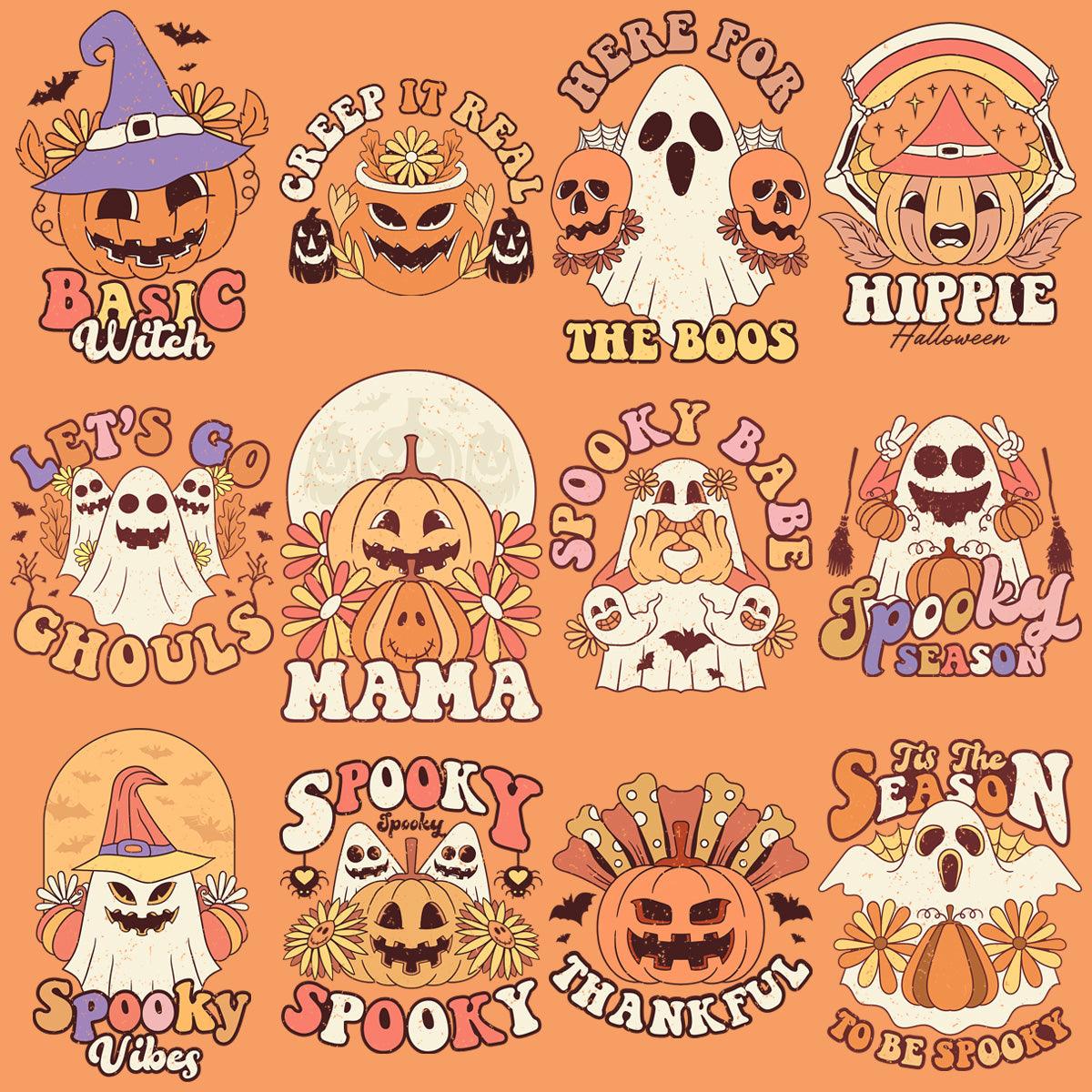 Retro Cute Fall Halloween PNG Bundle: 11 Adorable Designs