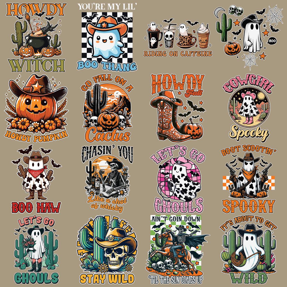 Spooky Western Halloween PNG Bundle: 19 Designs for Creepy Crafts